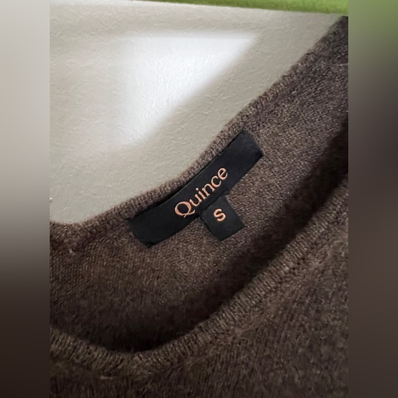 Quince Mongolian Cashmere Cropped Tank- Brown - Picture 3 of 6